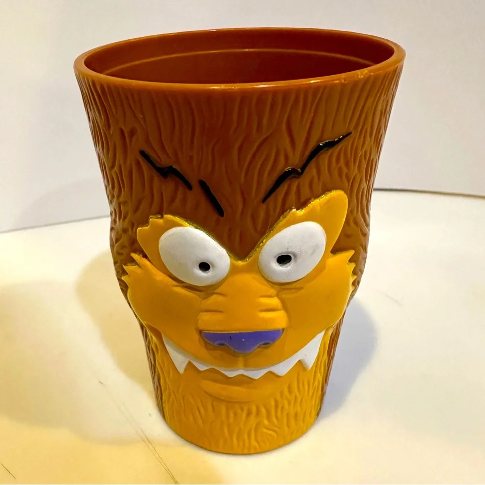 VTG 1998 SONIC WACKY PACK WEREWOLF CUP TUMBLER COLLECTIBLE BROWN YELLOW NO LID